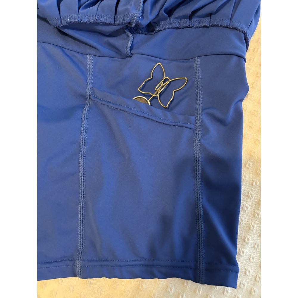 GOLDHINGE Blue Pleated Athletic Tennis Skort Women's Size M Stretch Pockets - Picture 4 of 5